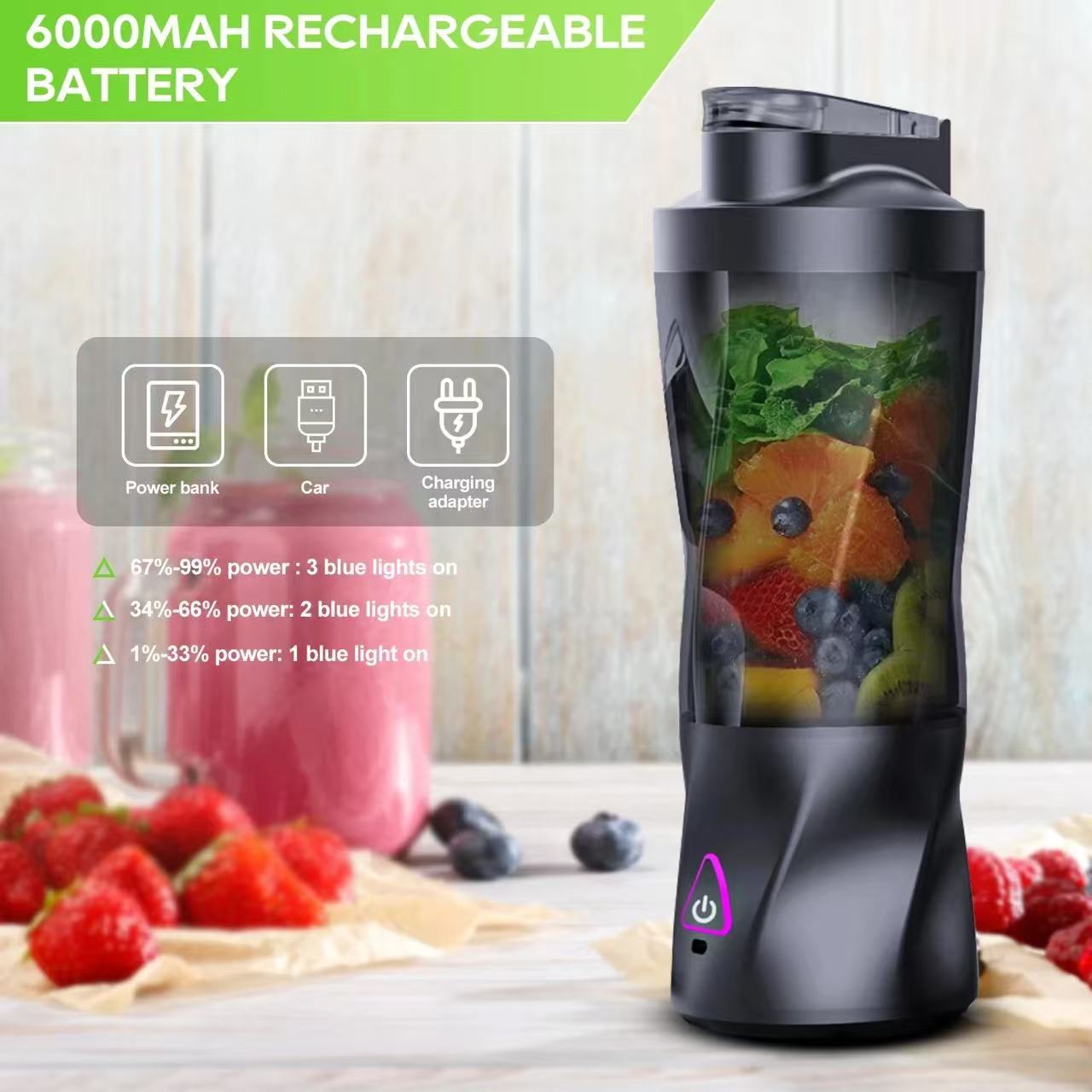 Portable Blender Usb Rechargeable - Draagbare elektrische sapcentrifuge 700ML USB oplaadbaar
