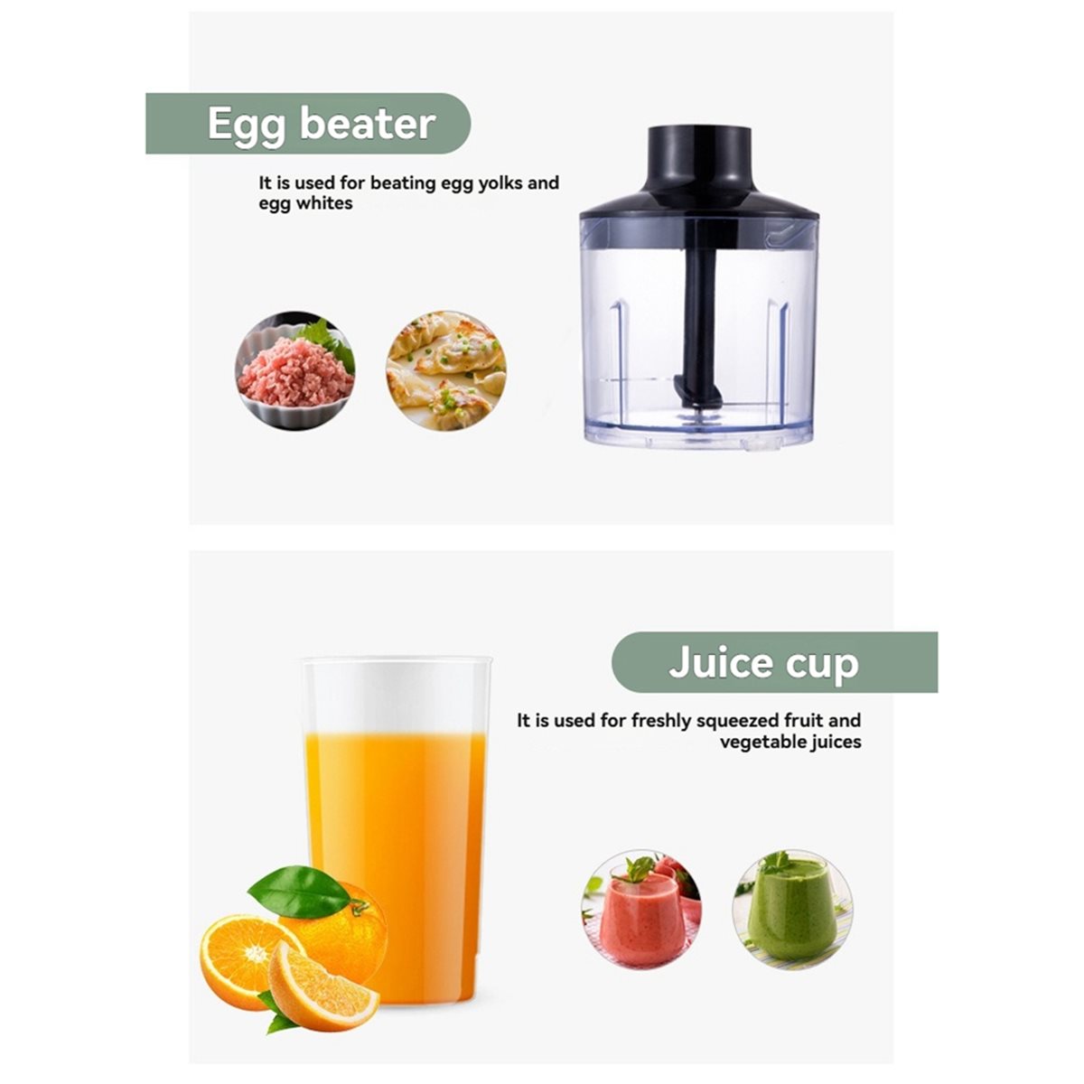 Immersion Hand Blender Set - wilwill Elektrische handmixer 5 in 1