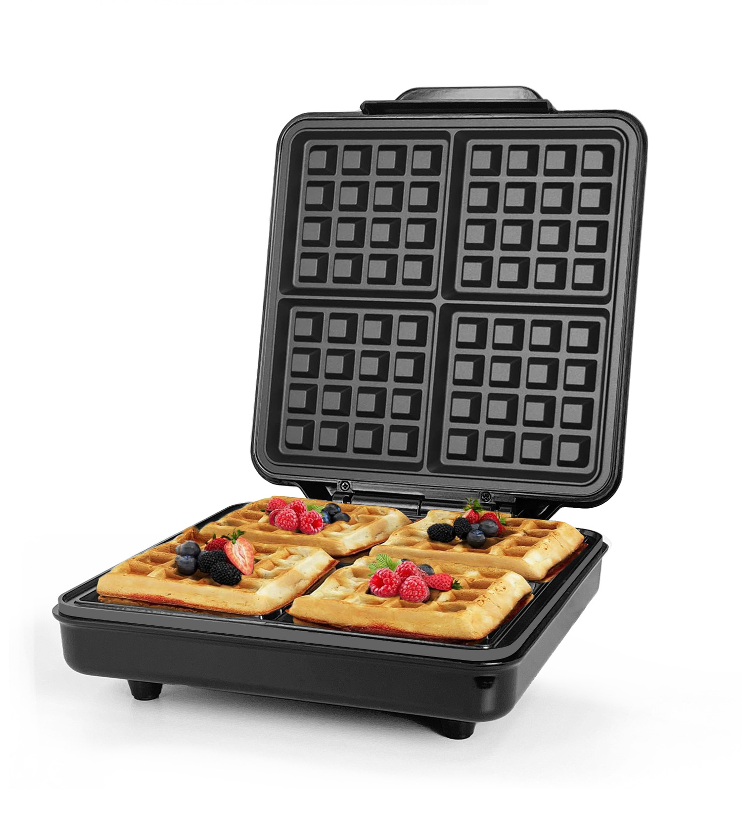 Mini Waffle Maker Machine - Mini Automatische 1200W 4-Slice Dual Zone