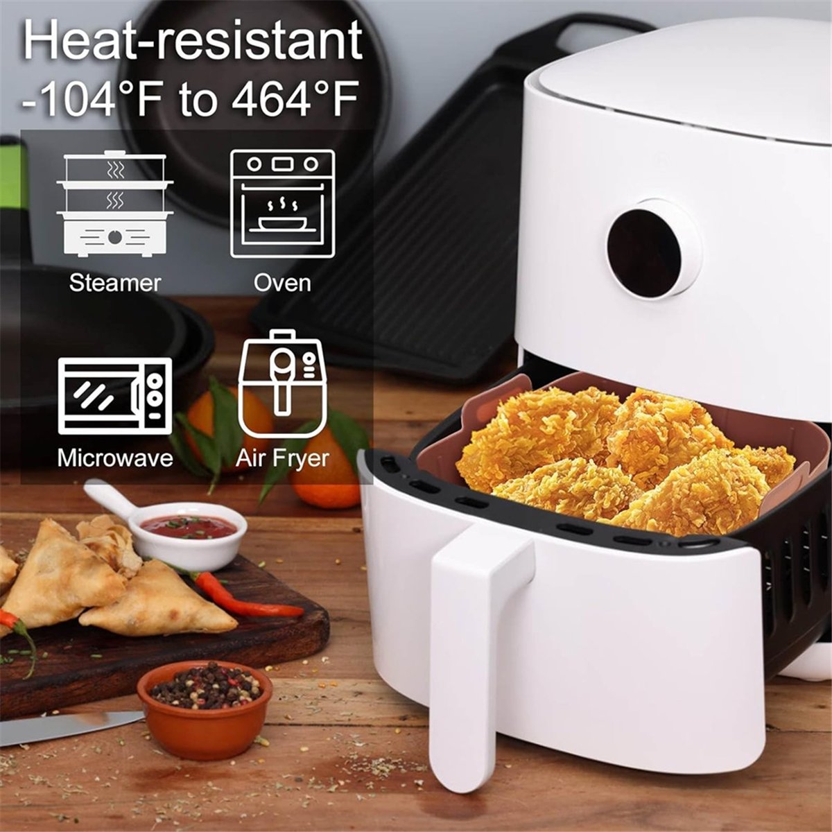 Air Fryer Silicone Pot Liner - M10K 3 Stuks Air Friteuse Siliconen