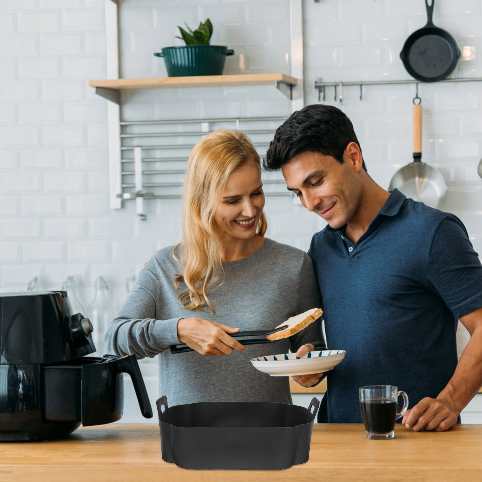 Air Fryer Silicone Pot Liner - Siliconen bakmat voor de airfryer, antiaanbaklaag,