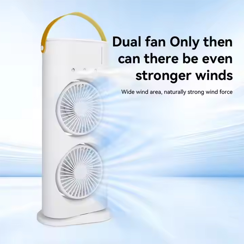 Portable Blender Usb Rechargeable - 3-in-1 Dubbele Kop Spray Mist Fan
