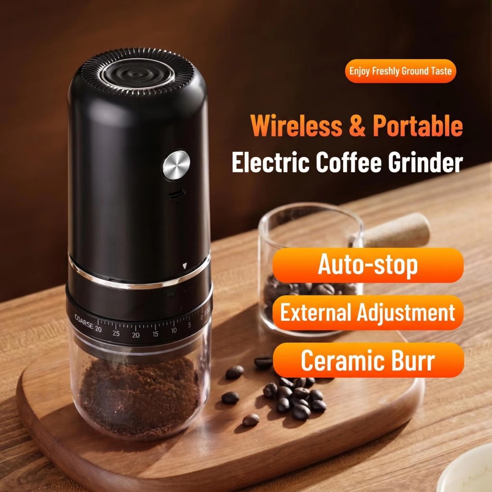 Coffee Bean Grinder Electric - Elektrische koffiebonenmolen met conische maalsteen, verstelbaar,