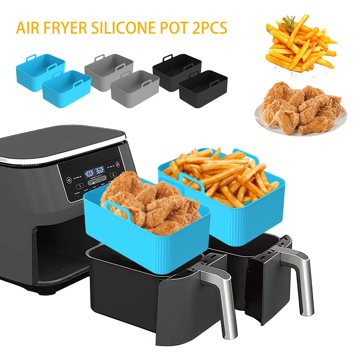 2 Stuks Lucht Friteuse Silicon - Air Fryer Silicone Pot Liner recensie en prijs