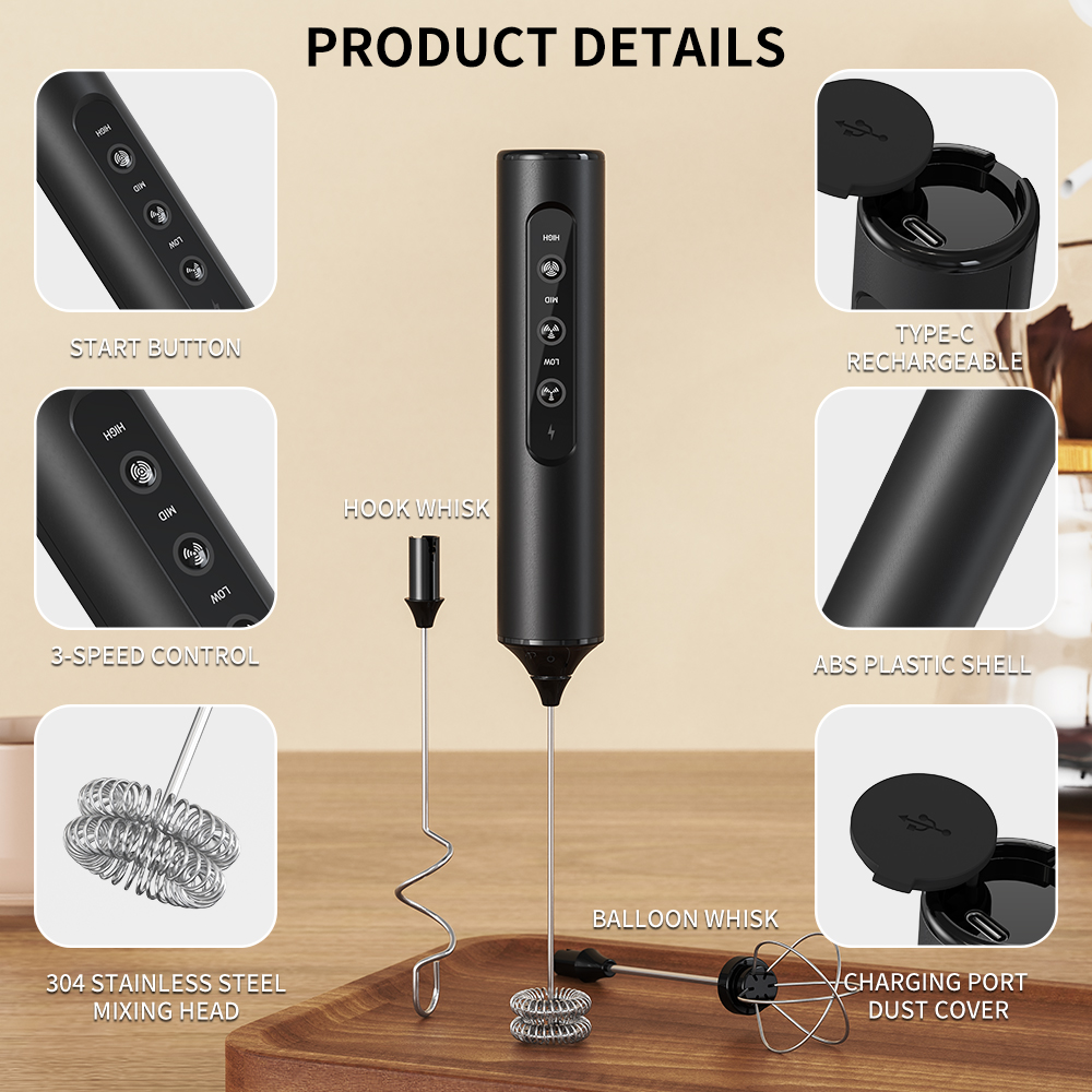 3-in-1 elektrische handmelkops - Electric Milk Frother Handheld recensie en prijs