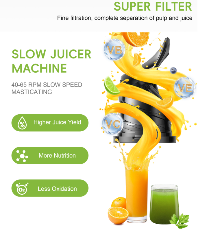 Commerciële elektrische koude  - Electric Slow Juicer Cold Press recensie en prijs
