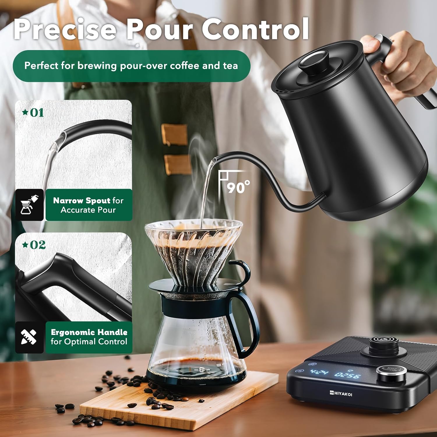 Elektrische waterkoker met zwa - Electric Kettle Temperature Control recensie en prijs