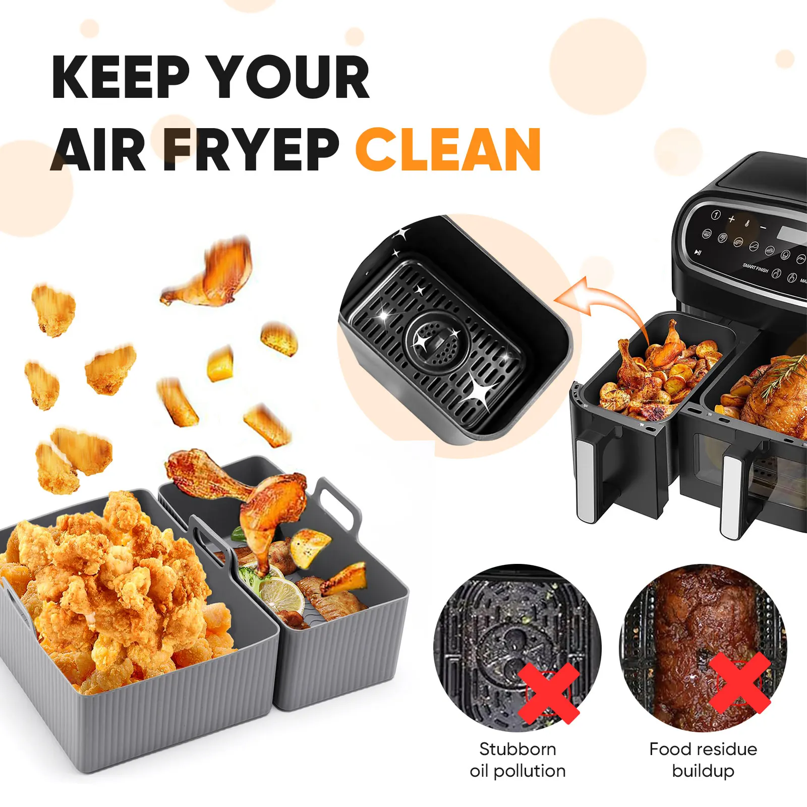 2-delige set siliconen airfrye - Air Fryer Silicone Pot Liner recensie en prijs
